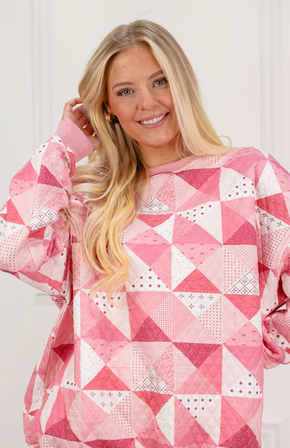 Gemma Quilted Mock Neck Pullover