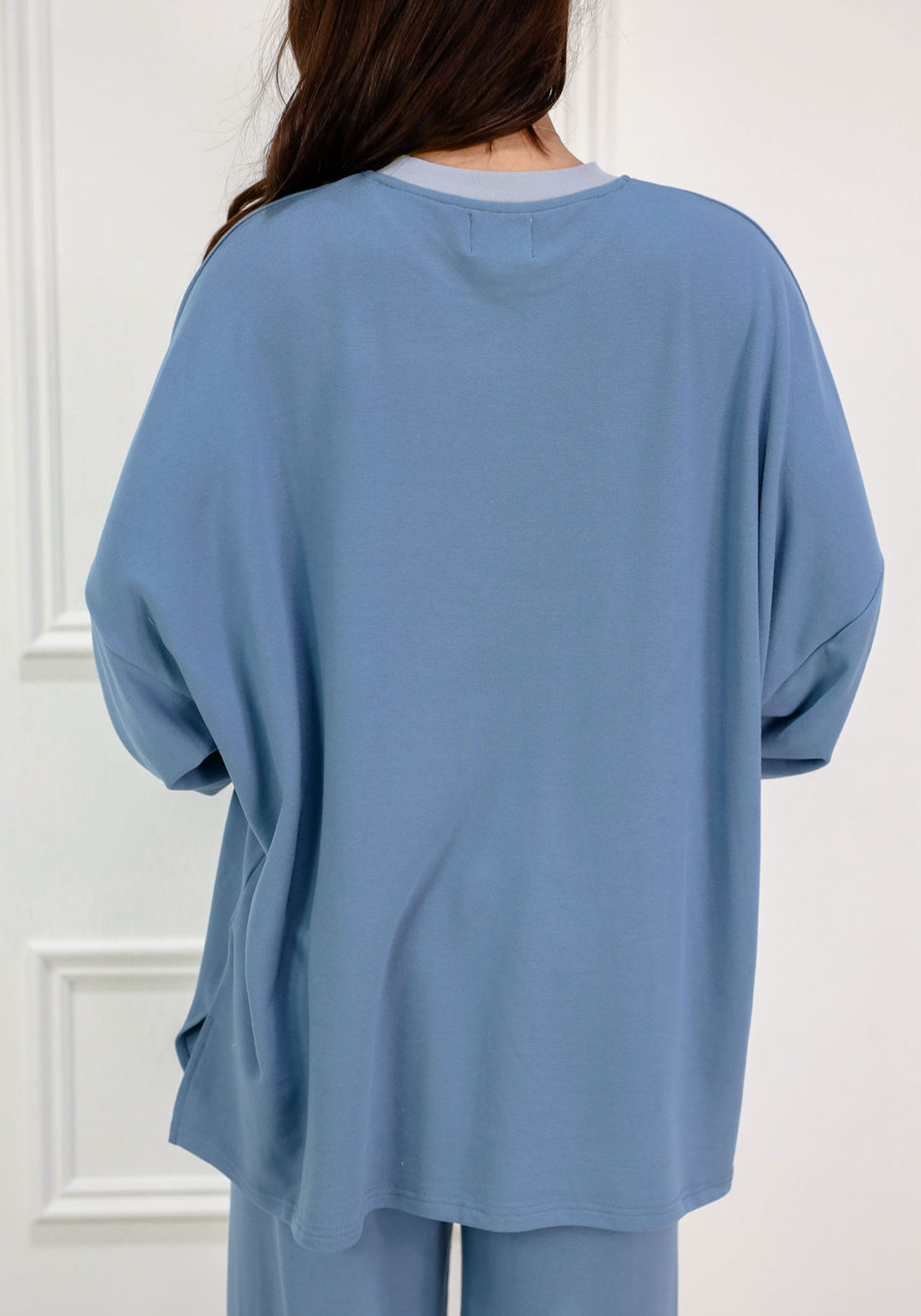 Brushed Soft Oversize Top Blue