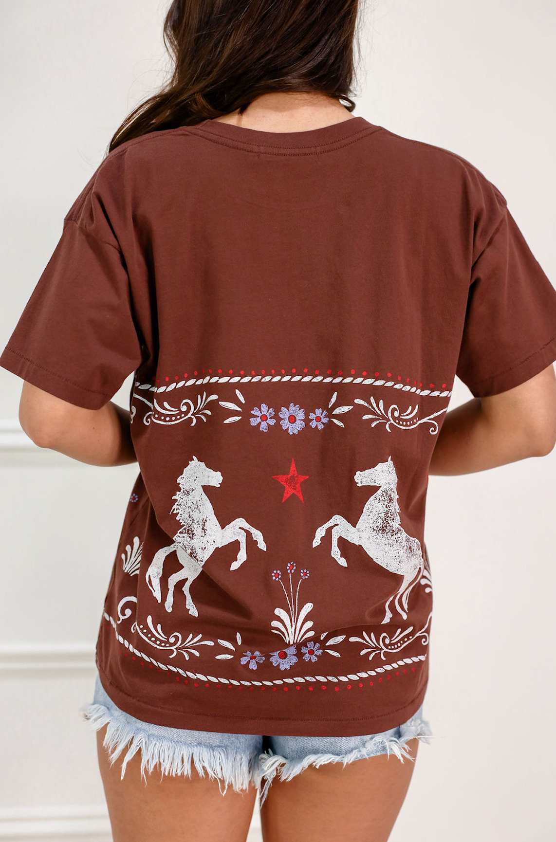 Floral Horse Pattern T-Shirt