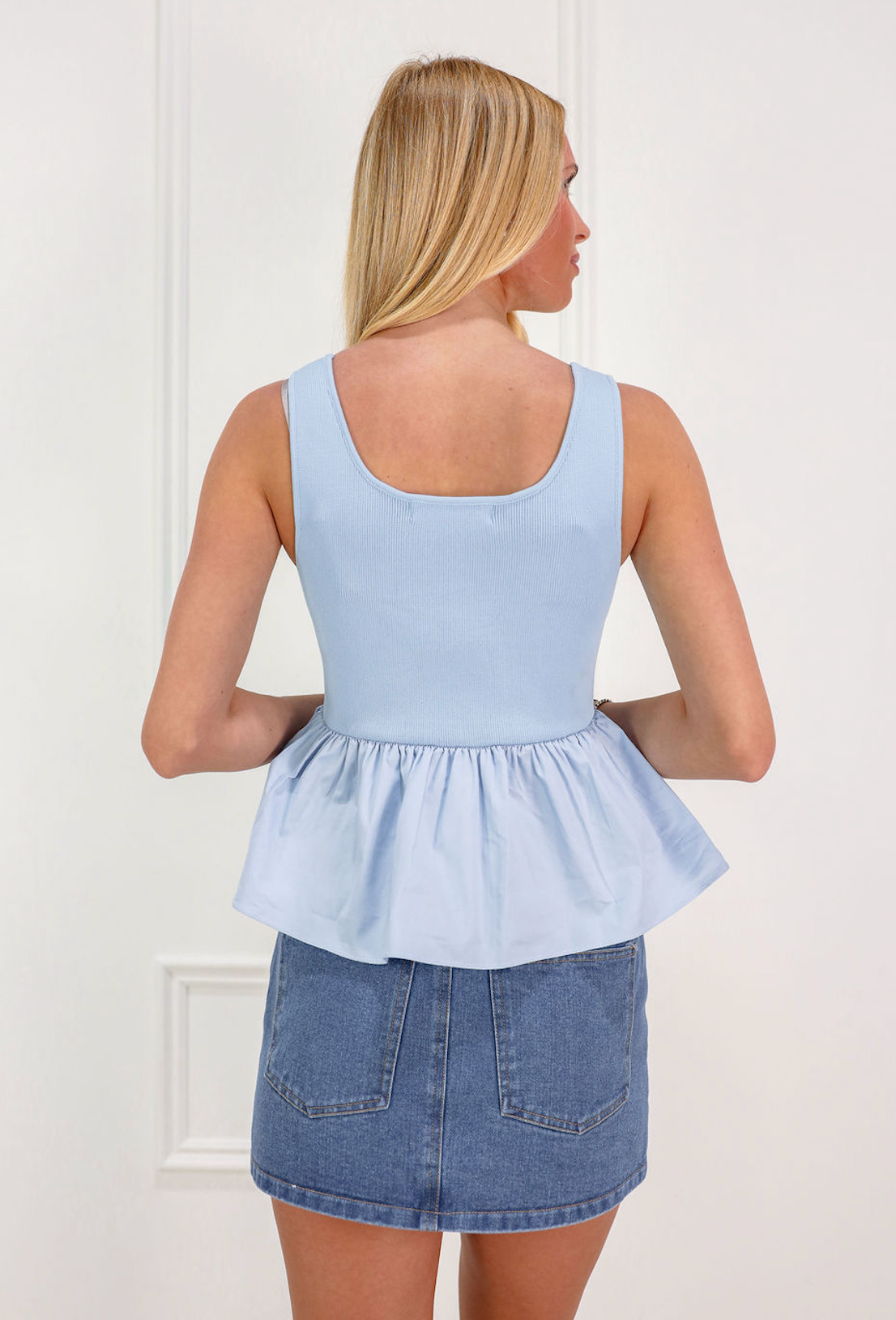 Peplum Tank Sky Blue