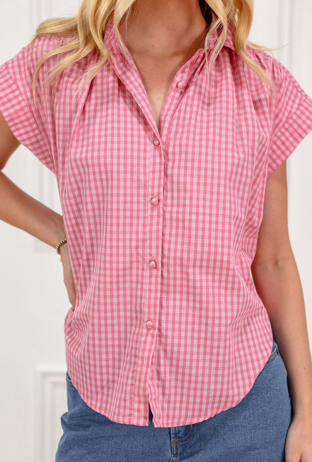 Pink/White Stripe S/S Shirt