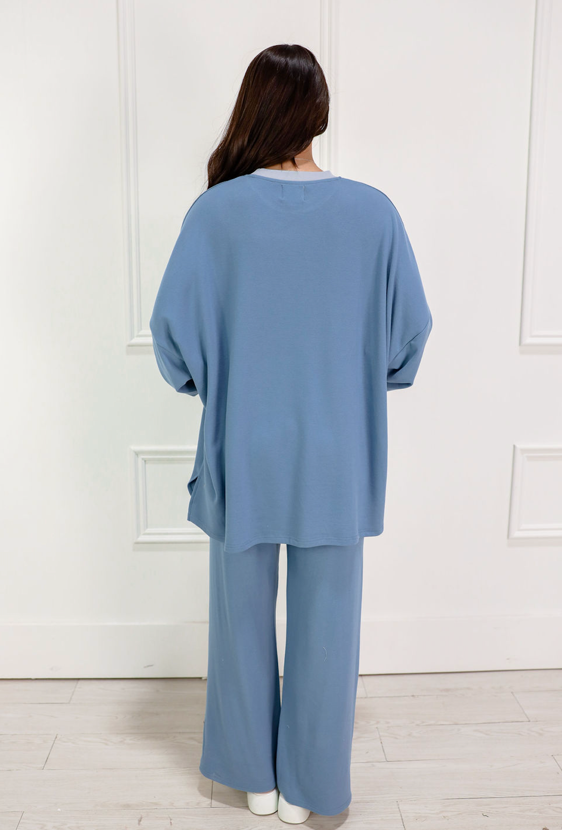 Brushed Soft Oversize Top Blue