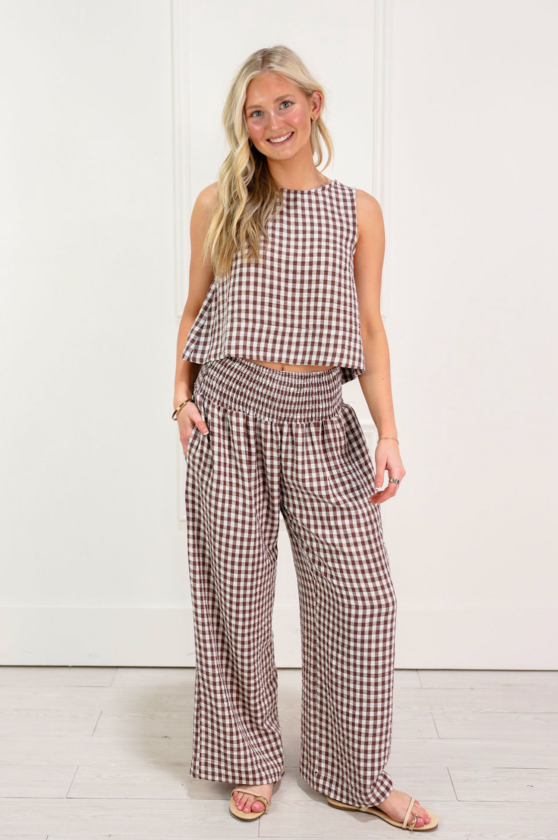 Gingham Tank & Pants Set of 2 - Clothe Boutique