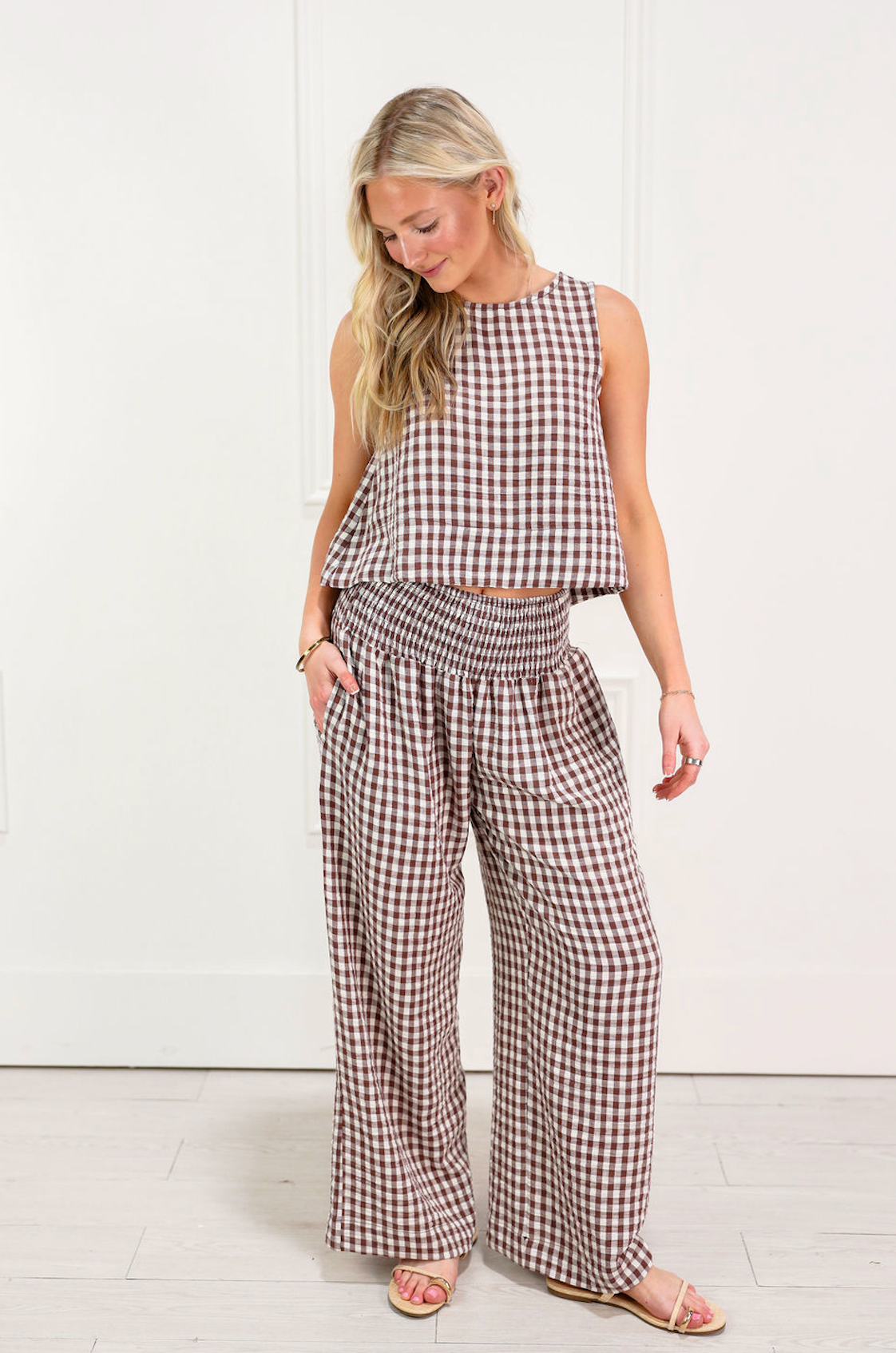 Gingham Tank & Pants Set of 2 - Clothe Boutique