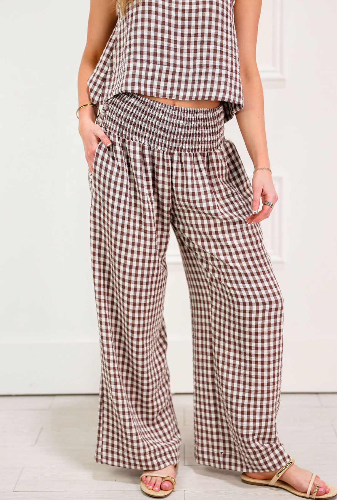 Gingham Tank & Pants Set of 2 - Clothe Boutique