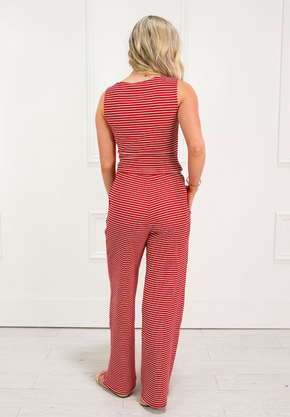 Red Stripe Tank & Pants Set of 2