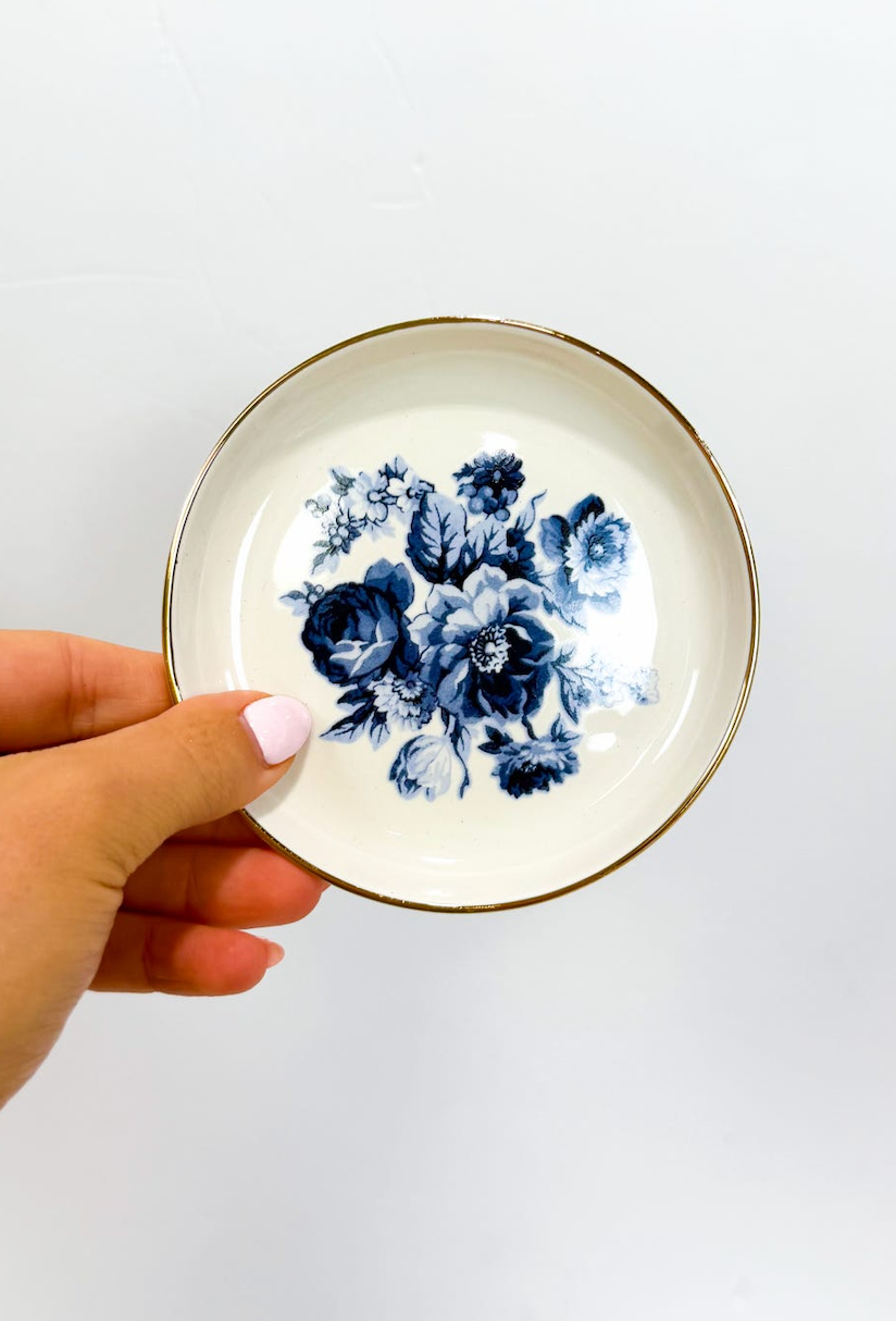 Blue Bouquet Trinket Dish