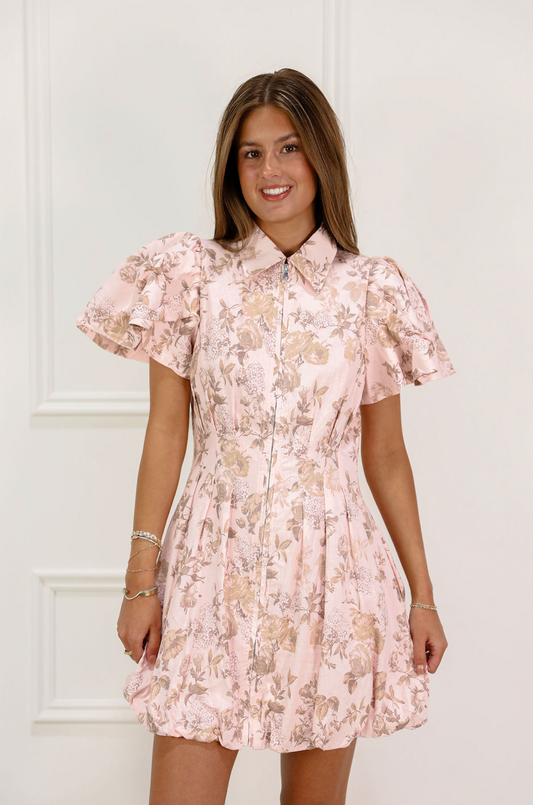 Quiet Florals Bubble Hem Dress