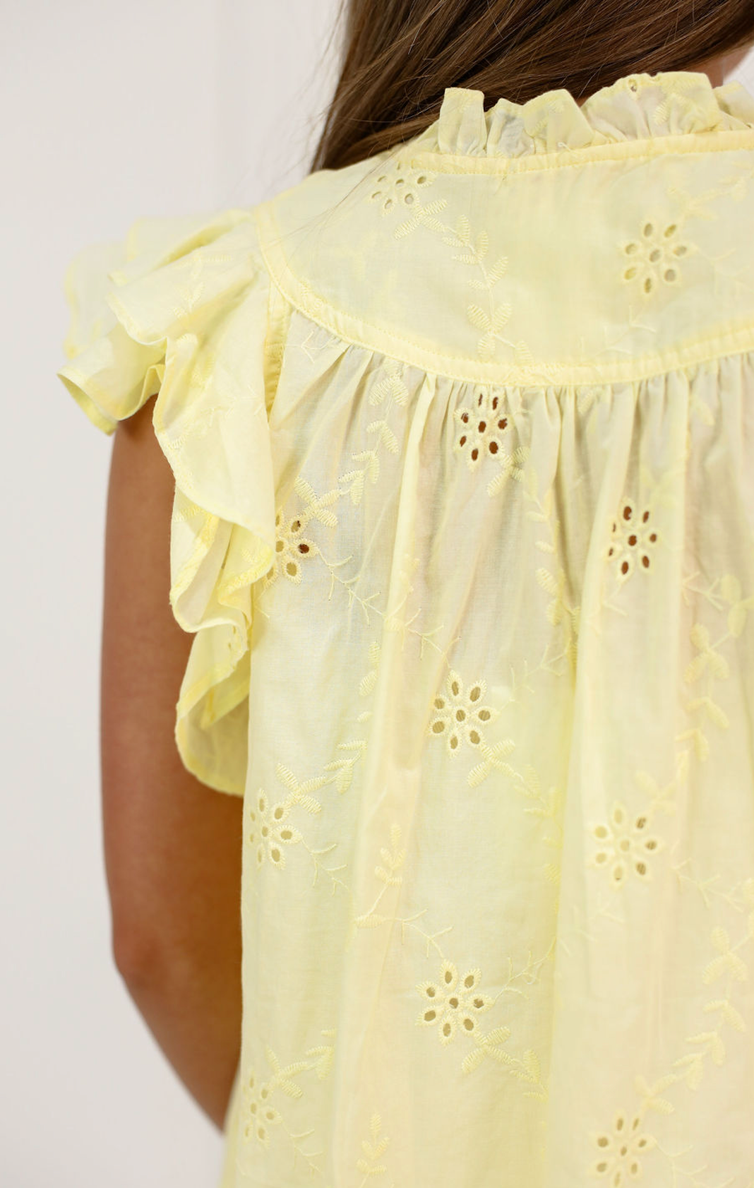 Eyelet Flutter Top Butter