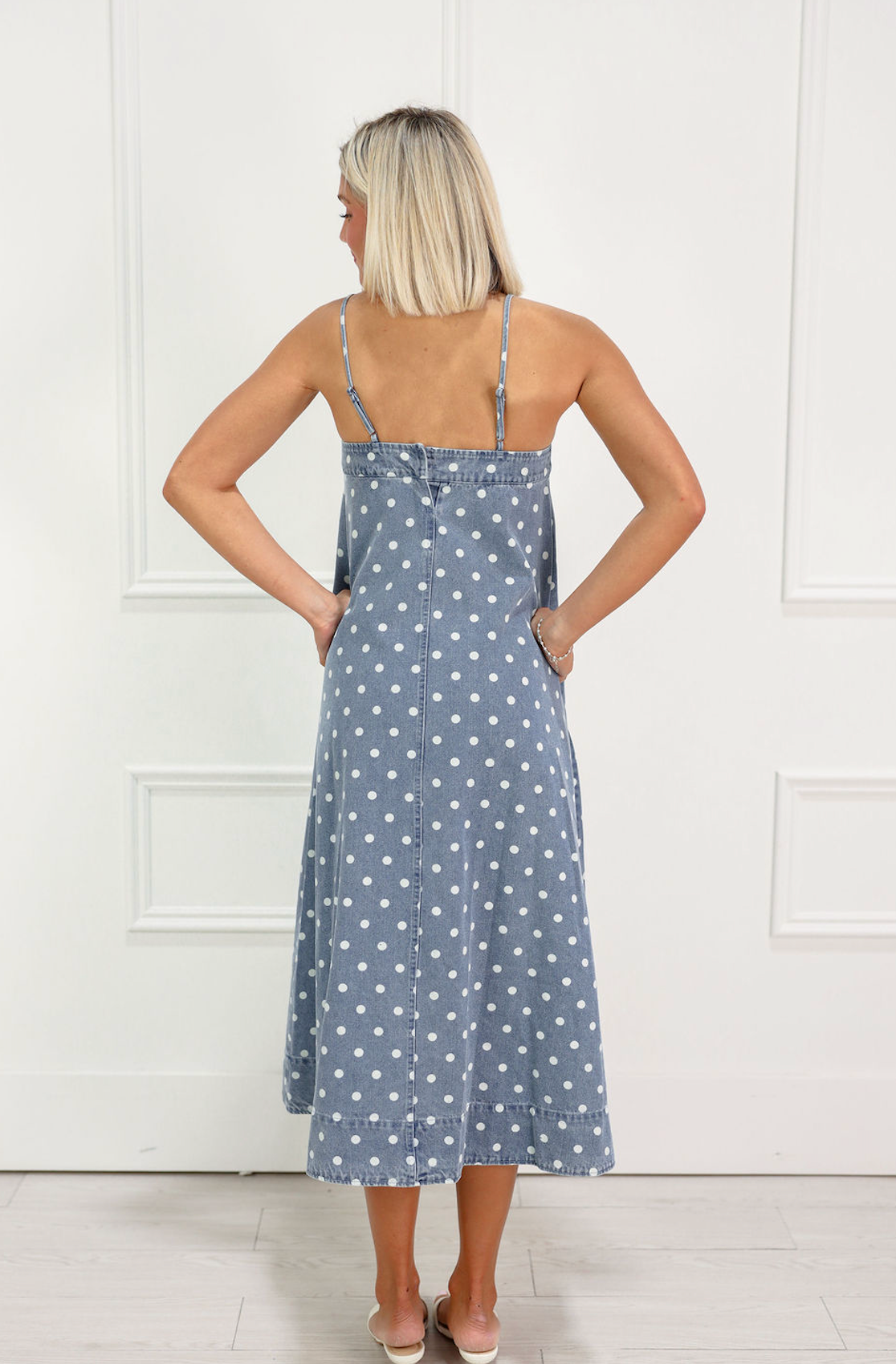 Denim A-line Midi Dress