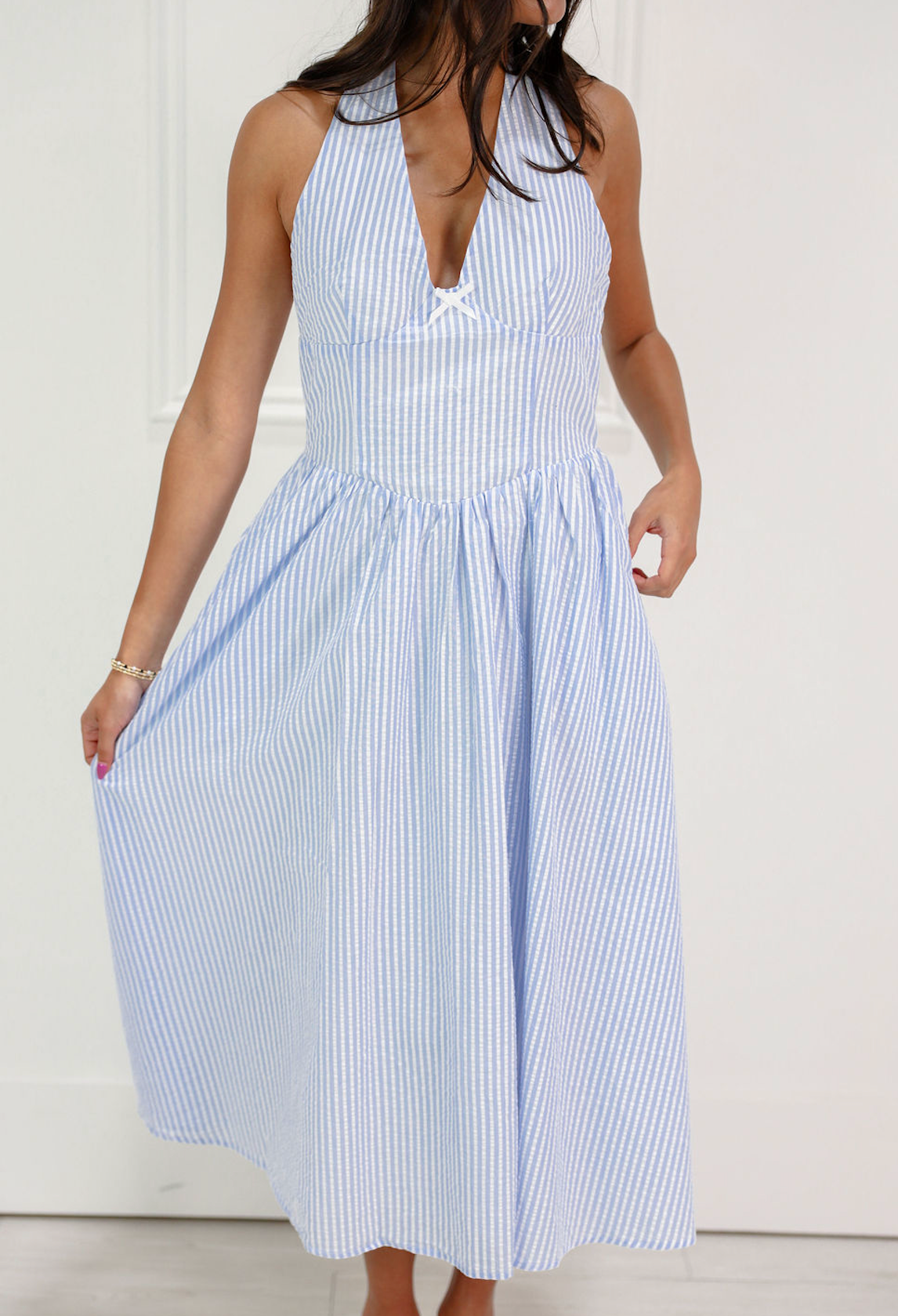 Sophia Halter Neck Midi Dress