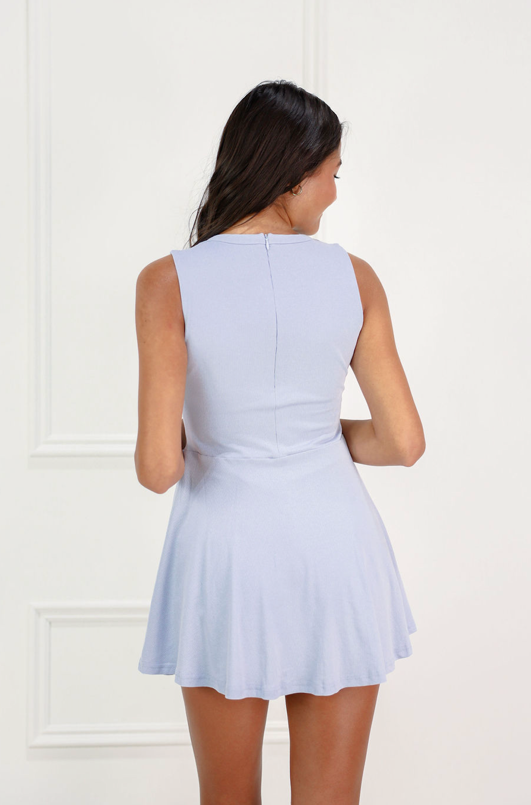 Button Up Romper Dress Blue