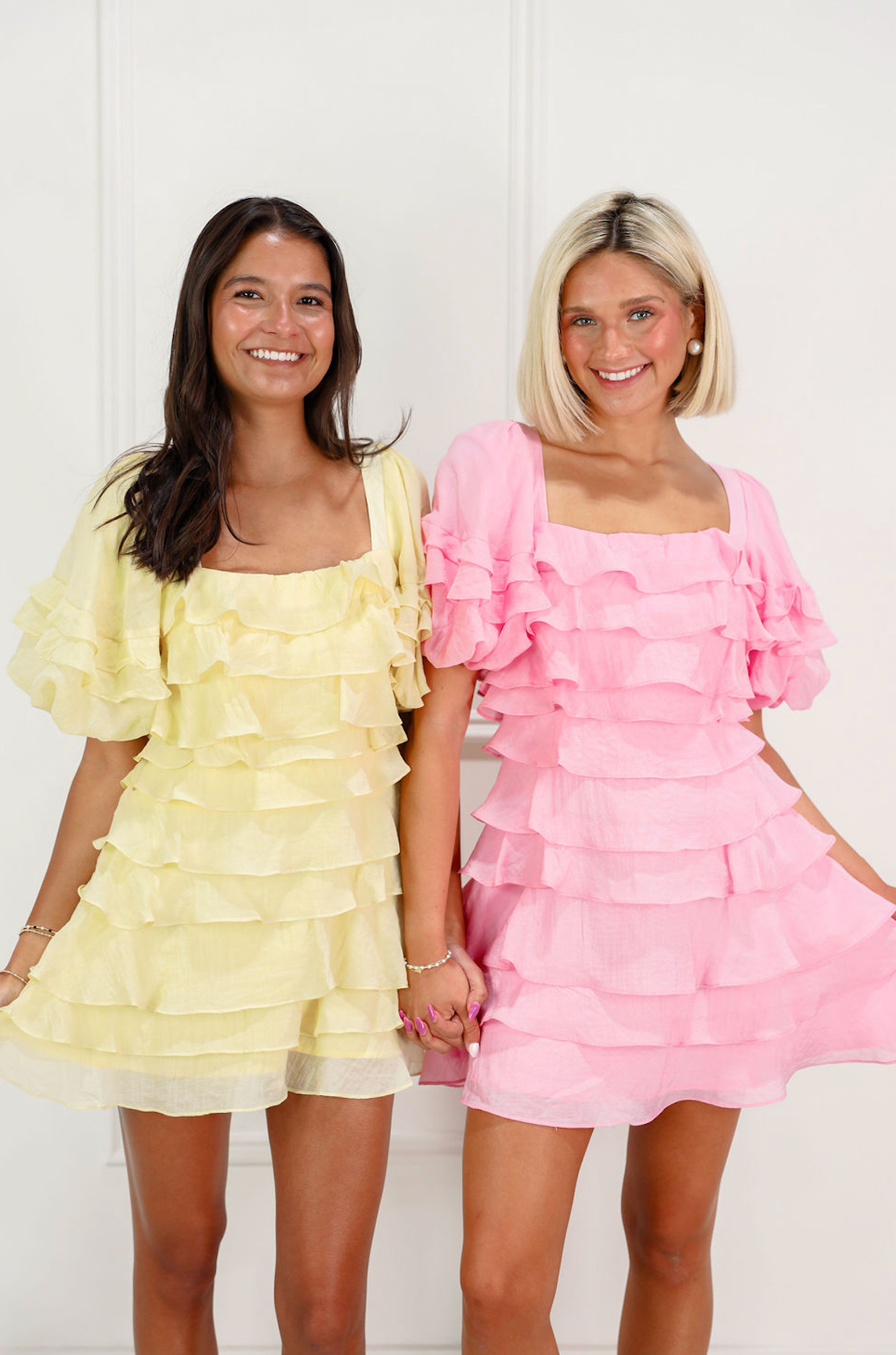Tiered Ruffle Dress Yellow