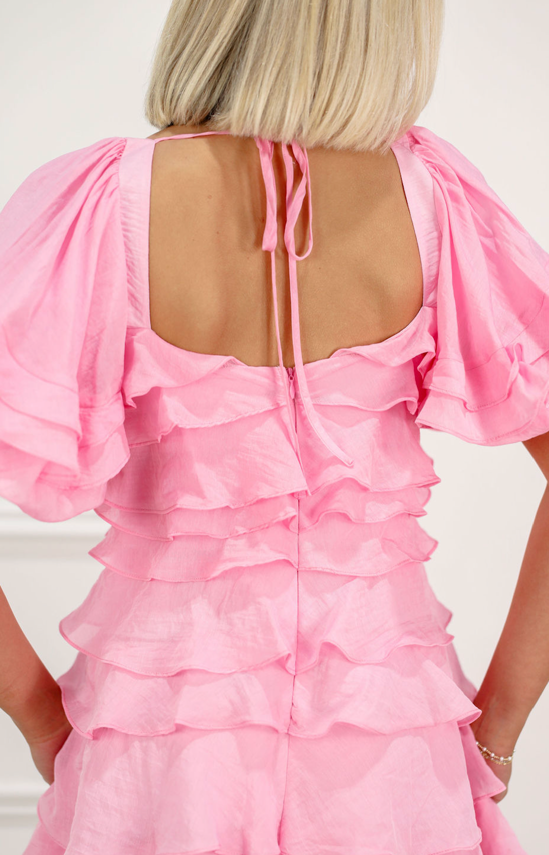 Tiered Ruffle Dress Pink
