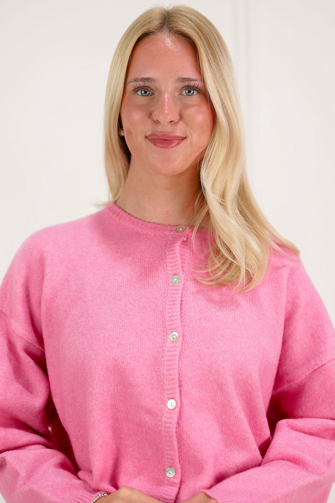 Button Down Cardigan Pink