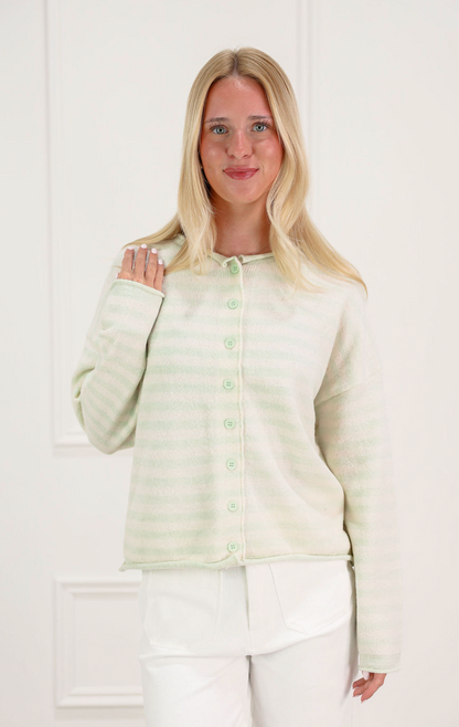 Mint Stripe Cardigan