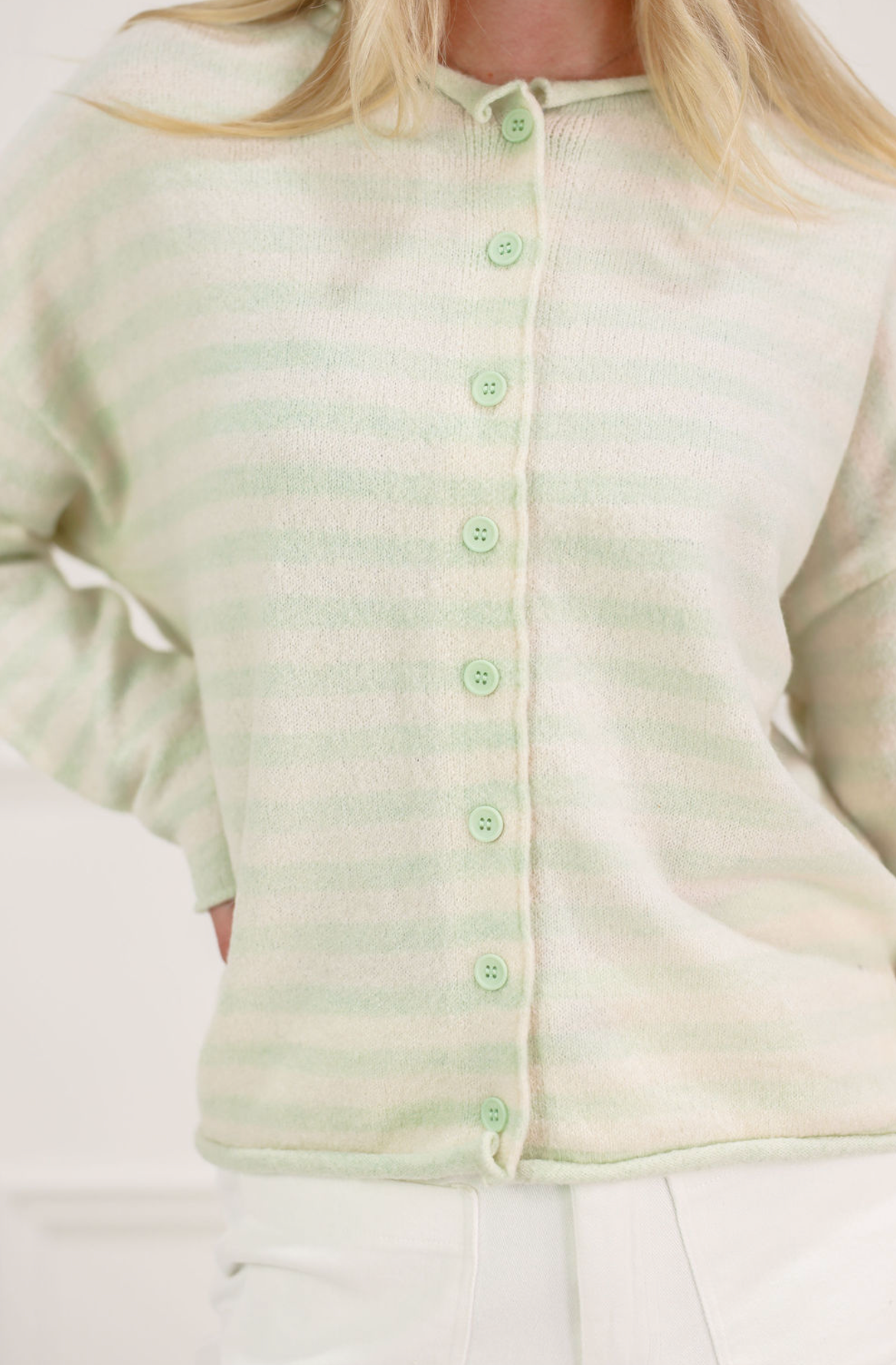 Mint Stripe Cardigan