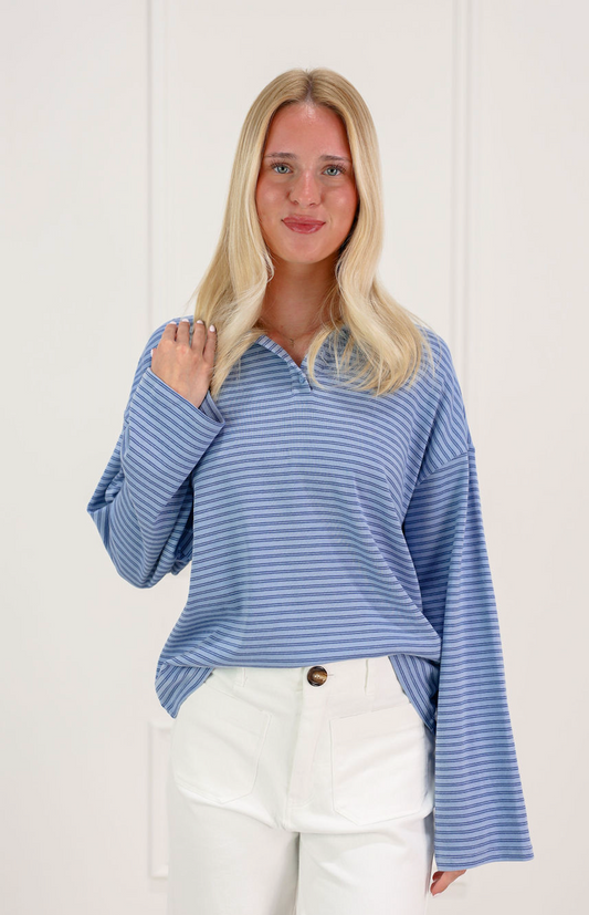 Honey Rugby Top Blue