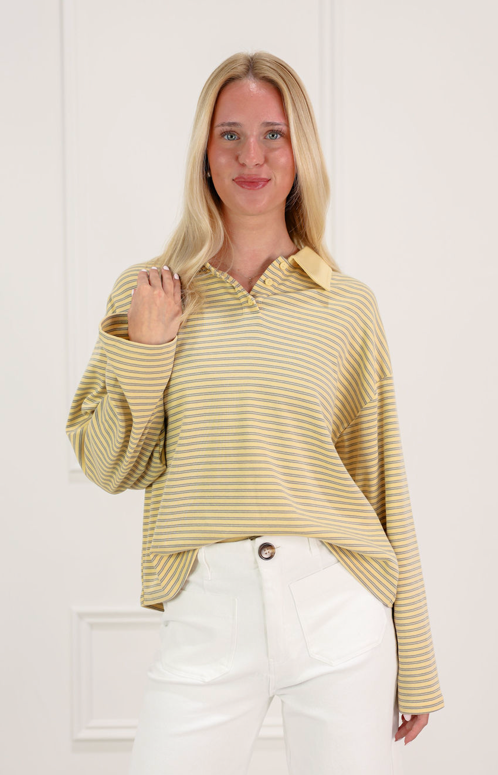 Honey Rugby Top Yellow - Clothe Boutique