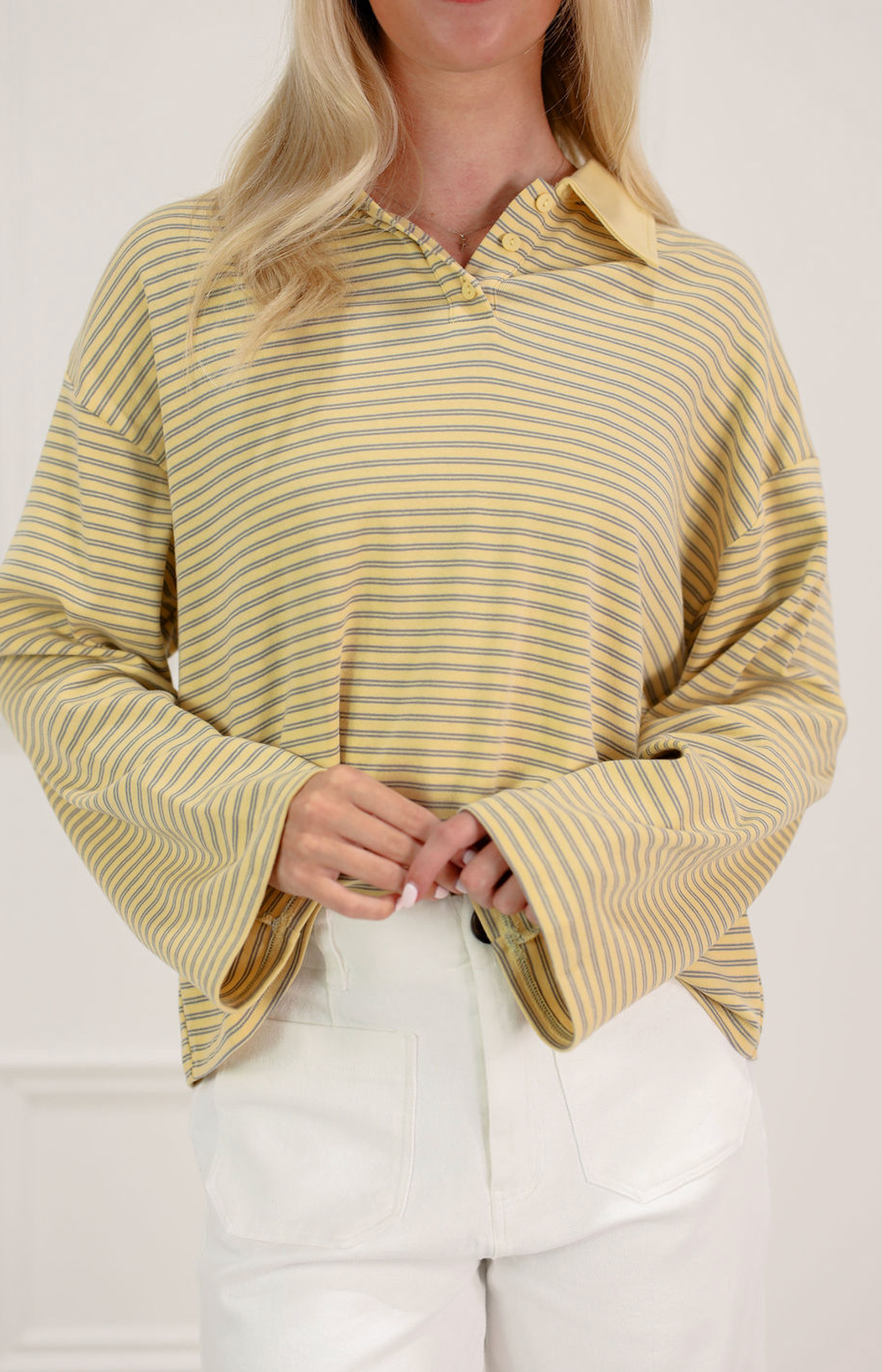 Honey Rugby Top Yellow - Clothe Boutique