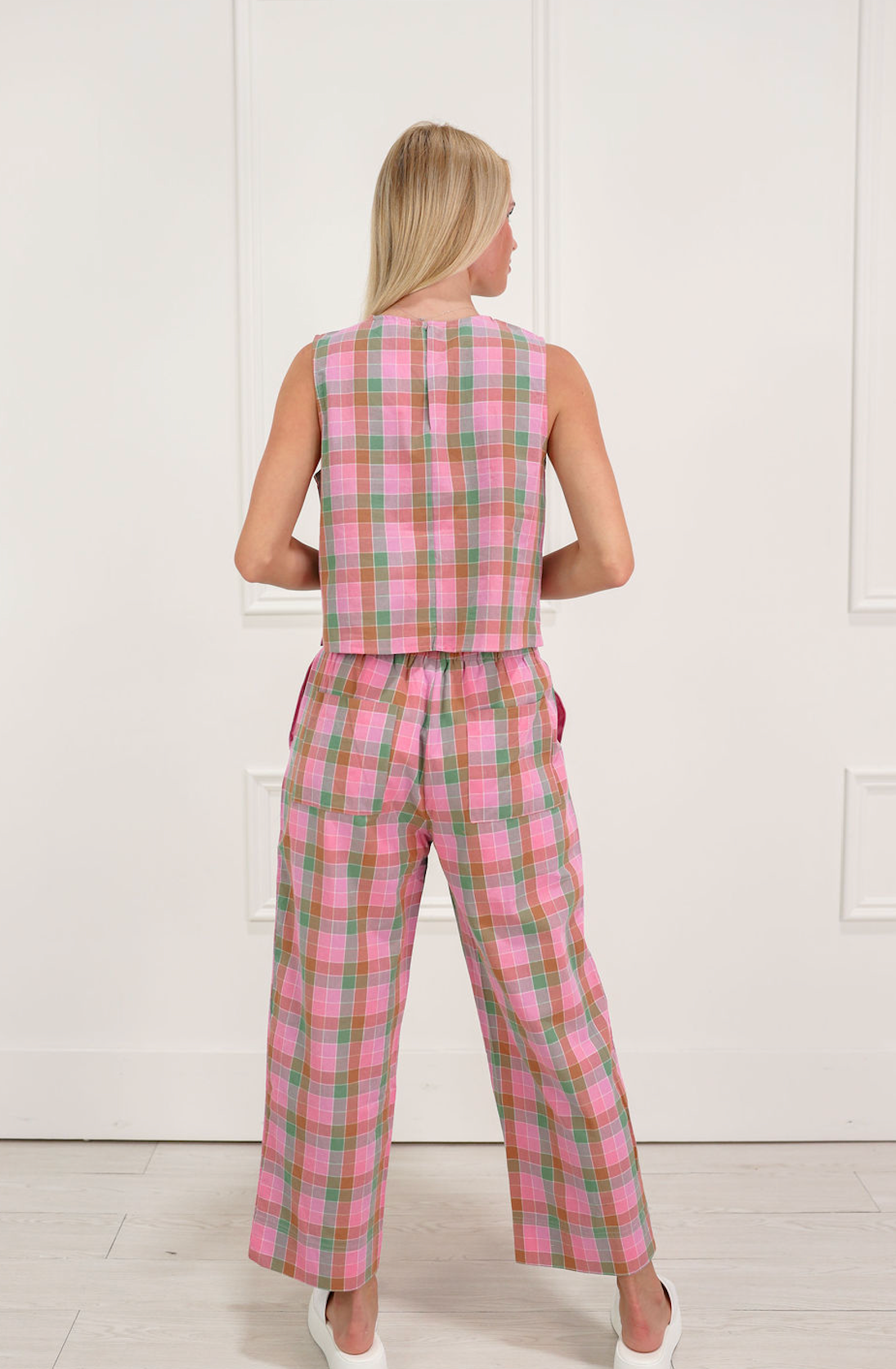 Multi Color Plaid Top & Pants Set of 2