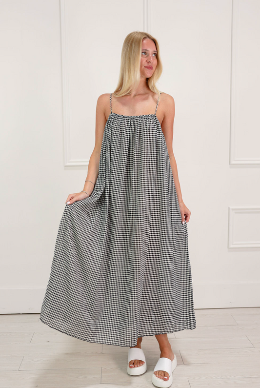 Dori Checker Maxi Dress