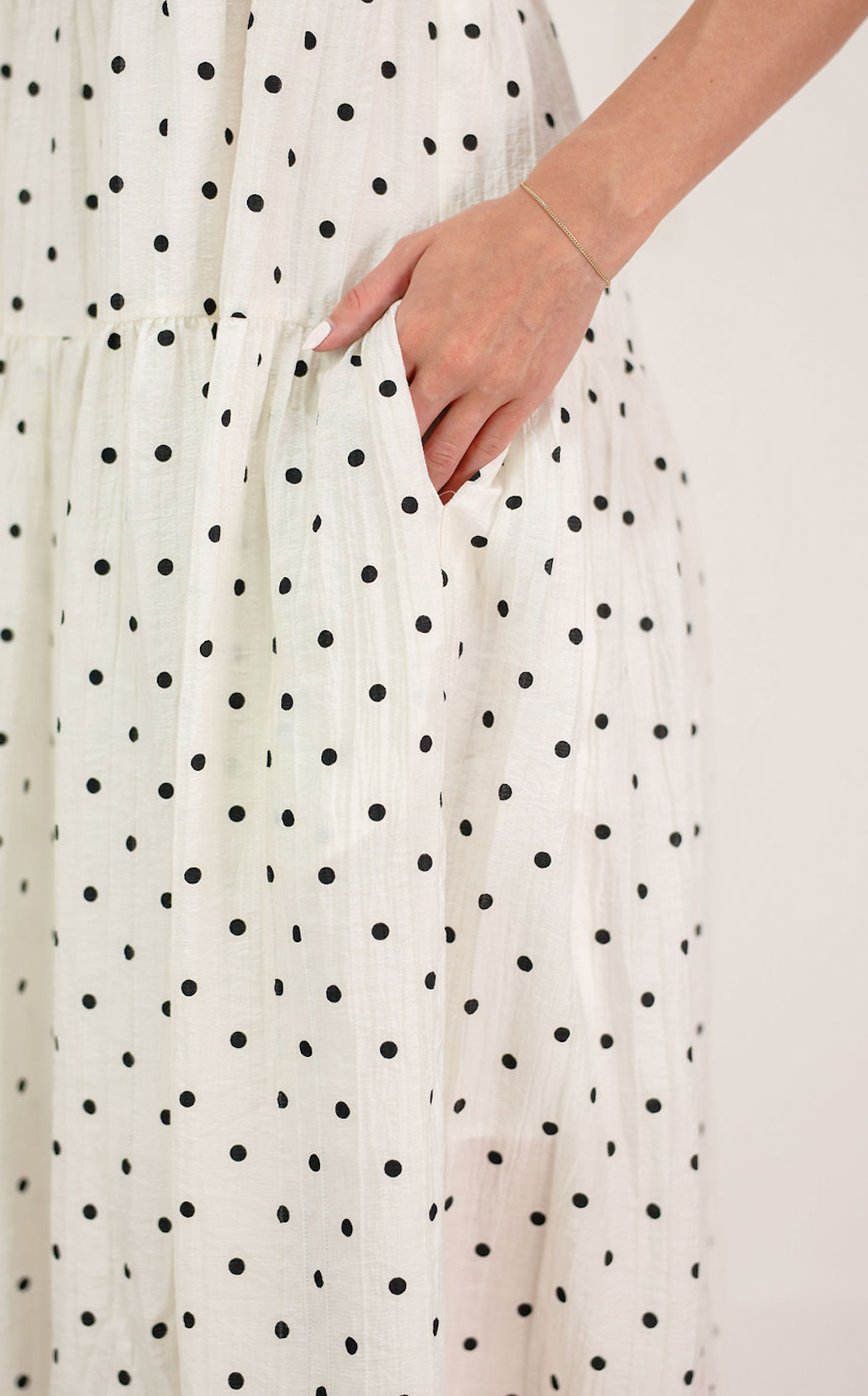 Ivory/Black Polka Dot Maxi Dress