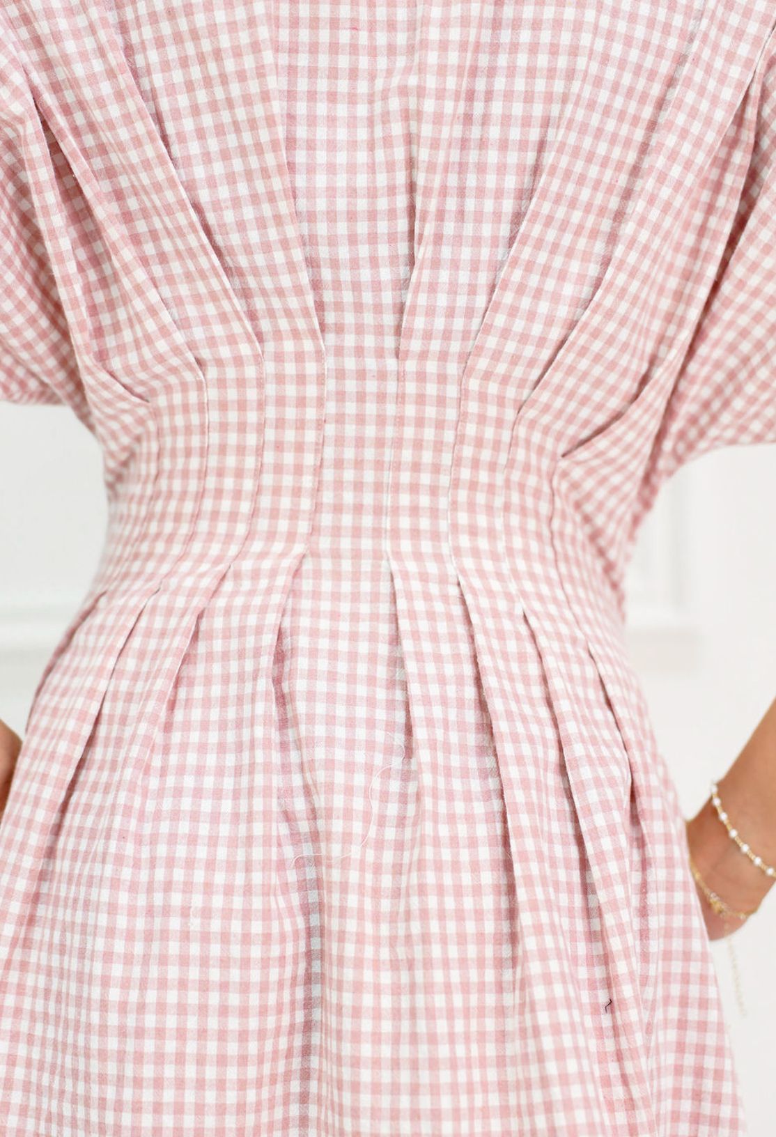 Gingham Collared Dress Strawberry