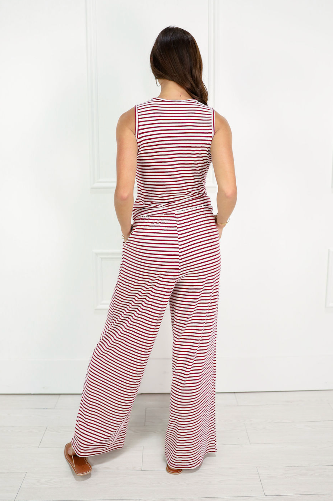 Striped Tank & Pants Set of 2 Red