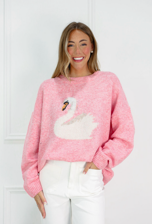 Pink Swan Sweater