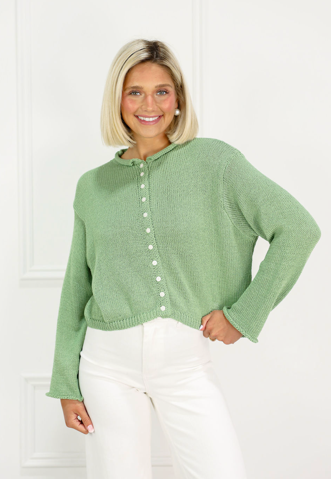 Breezy Knit Cardigan Green
