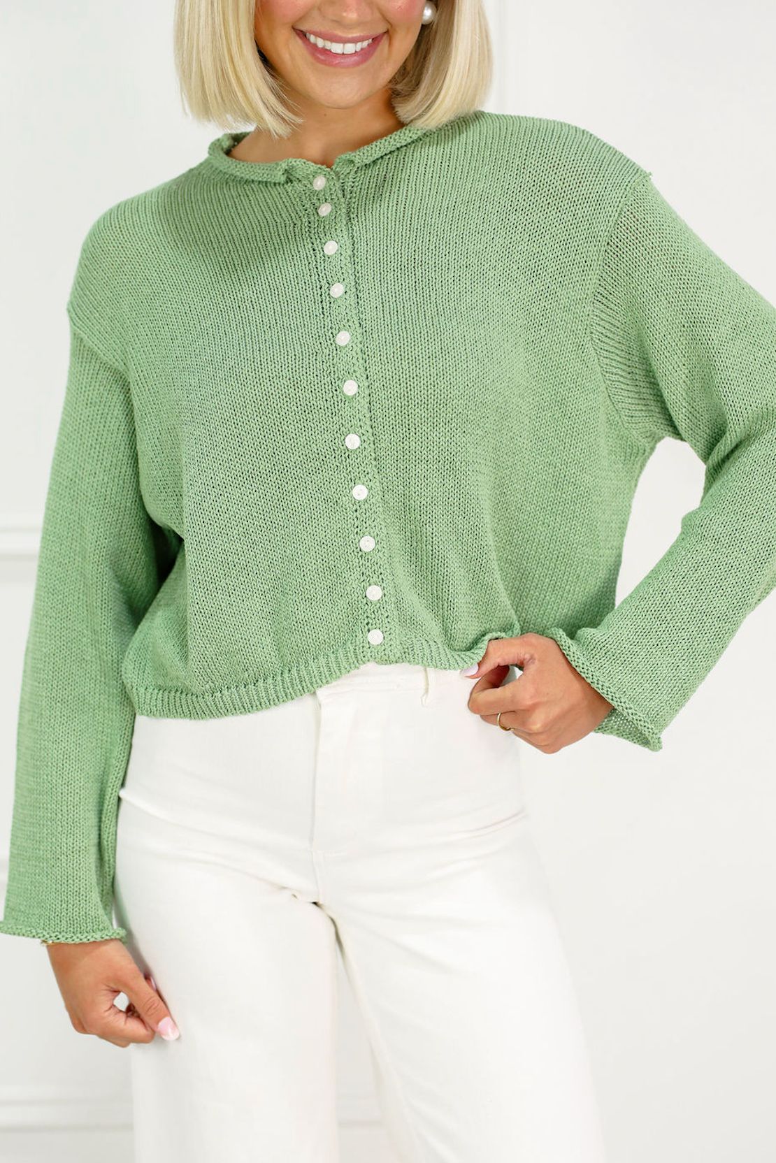 Breezy Knit Cardigan Green