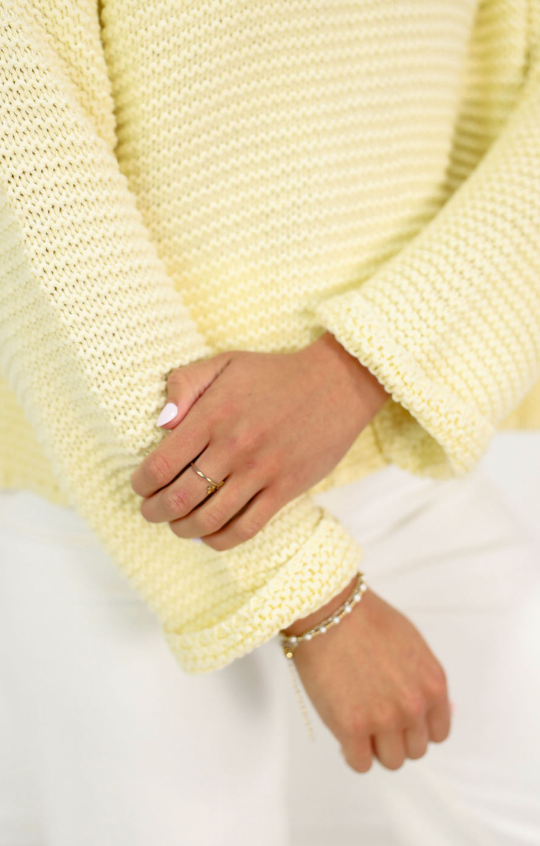 Ribbed Crewneck Sweater Yellow