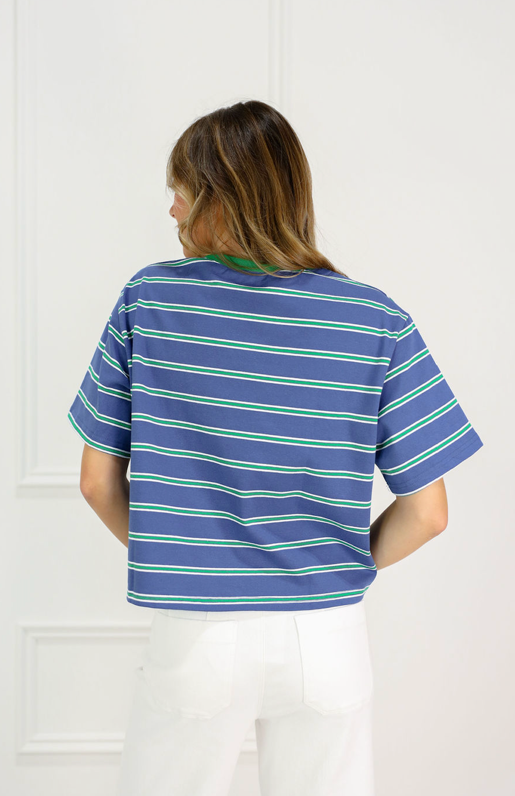 Striped Boxy T-shirt Blue/Green