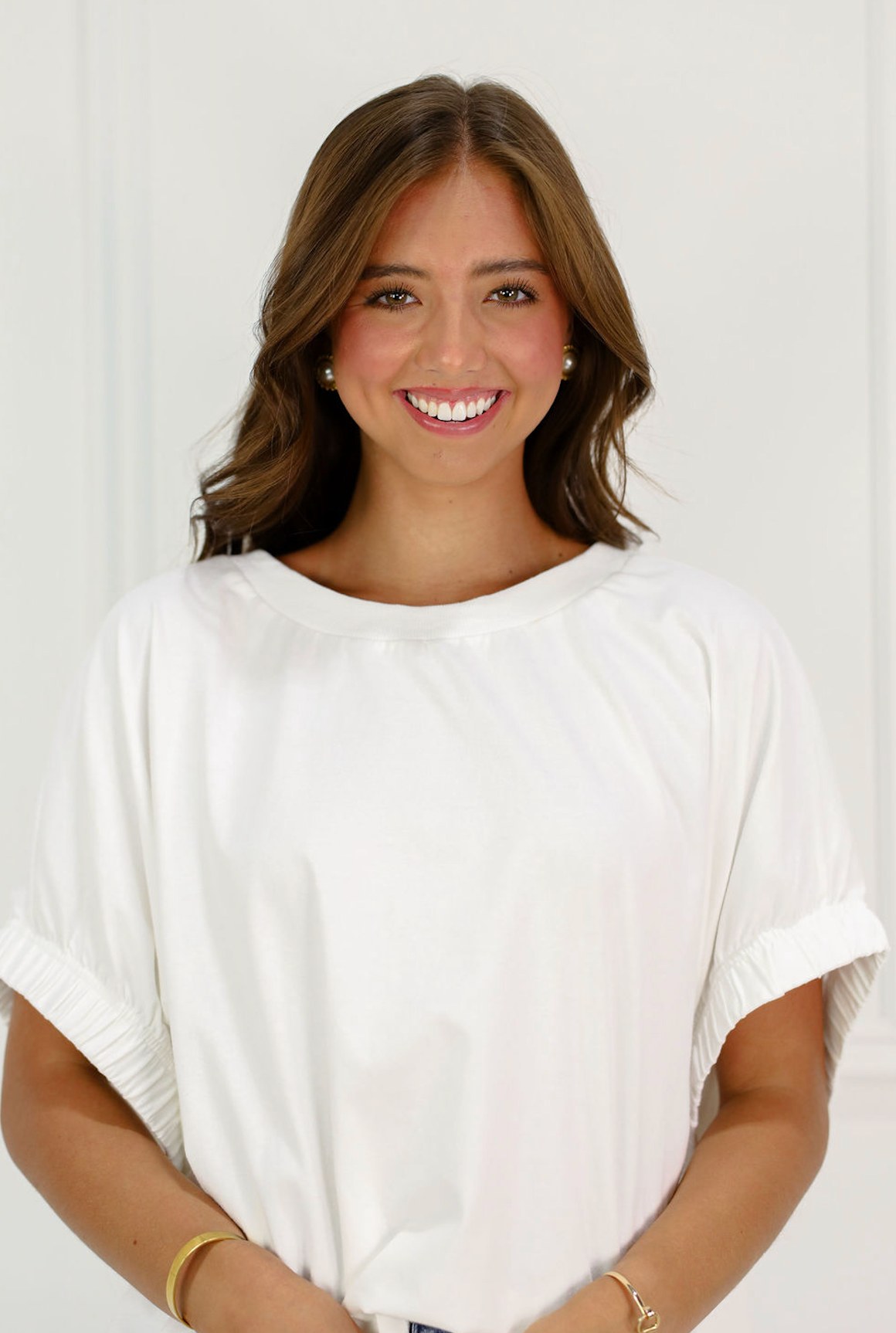 Oversized Cuff Top White