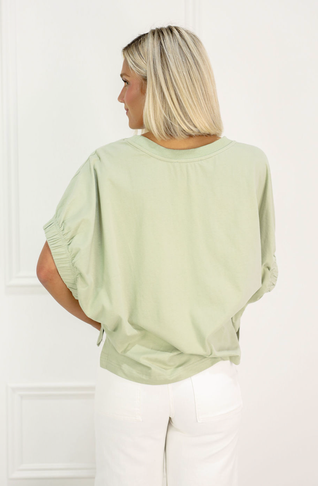 Oversized Cuff Top Sage