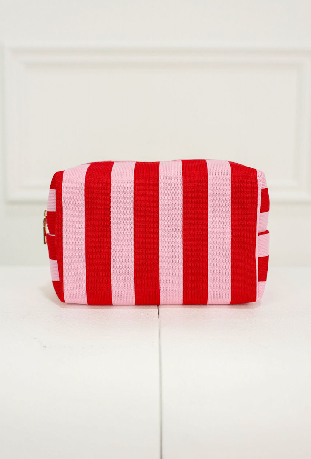 Stripe Cosmetic Pouch Red/Pink