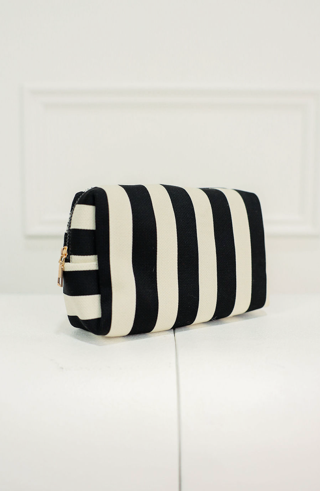 Stripe Cosmetic Pouch Black/White