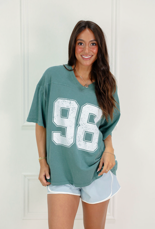 Varsity V-neck T-shirt Green