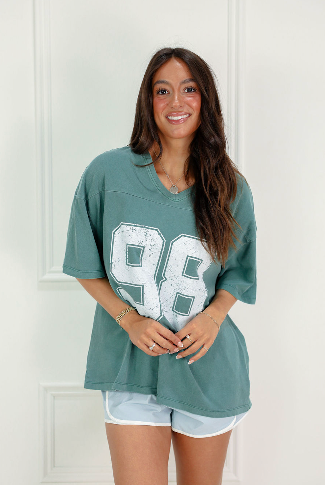 Varsity V-neck T-shirt Green
