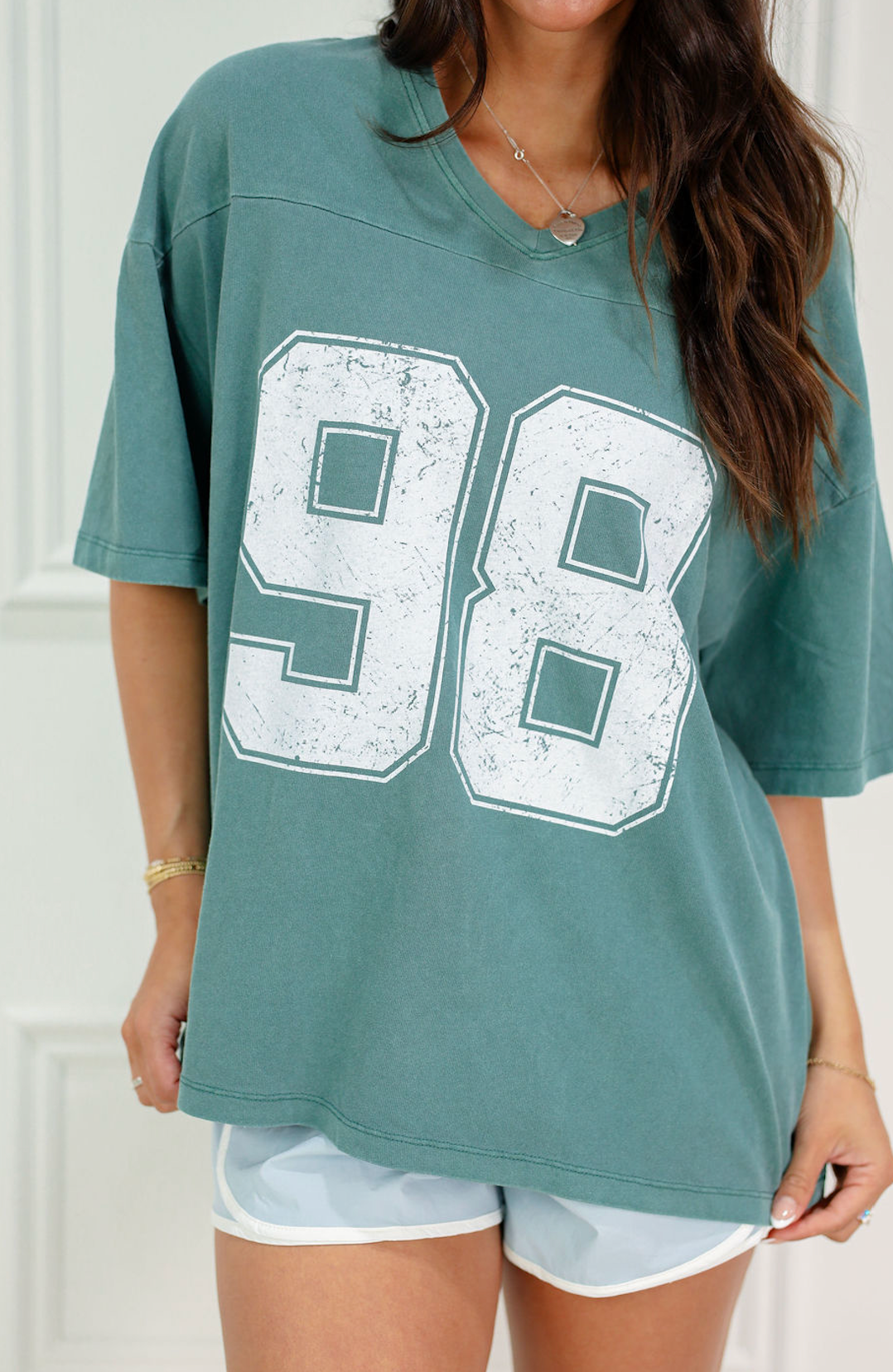 Varsity V-neck T-shirt Green