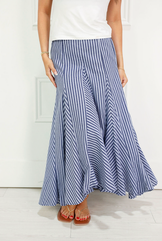 Blue Stripes Maxi Skirt