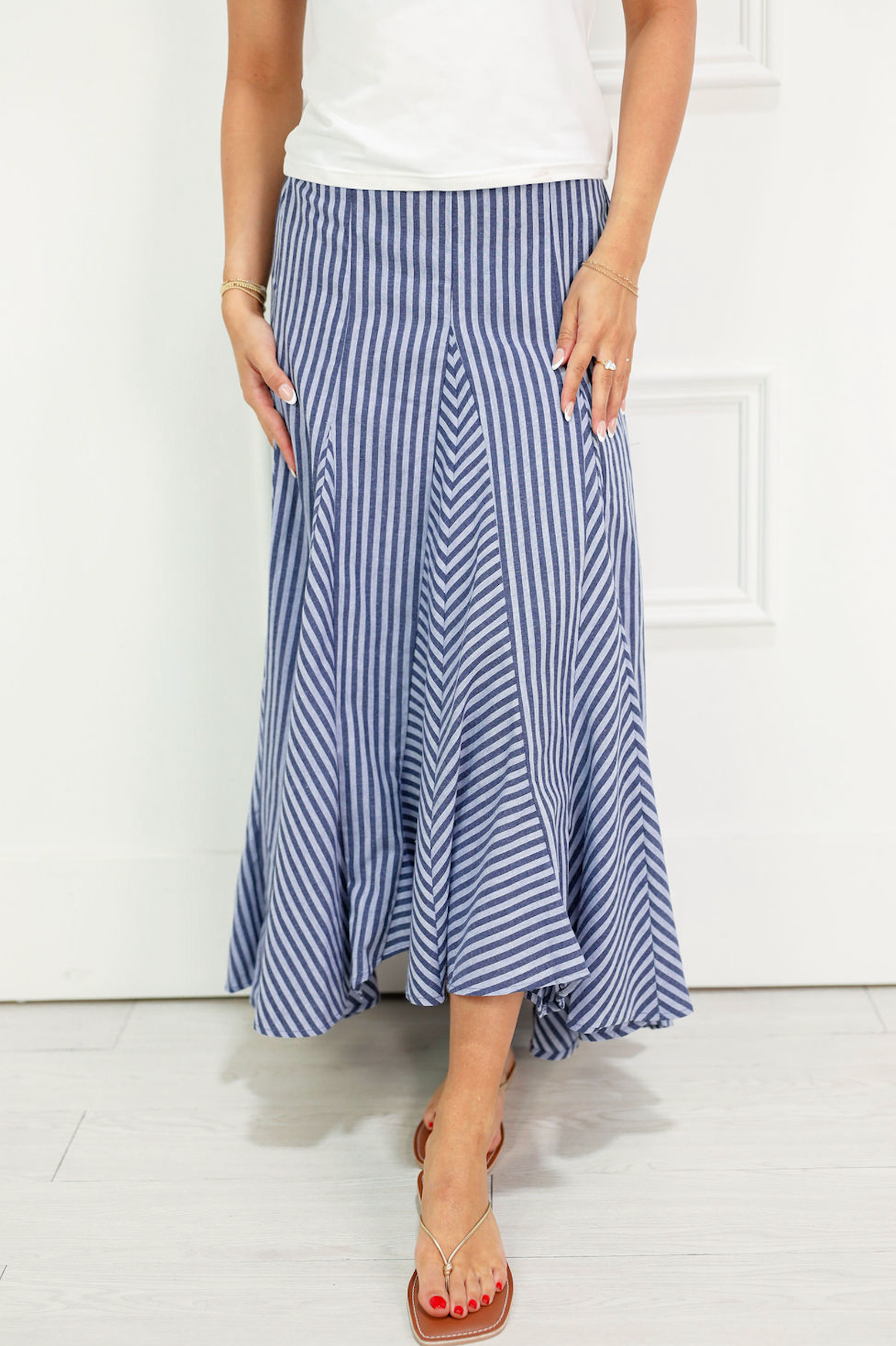 Blue Stripes Maxi Skirt