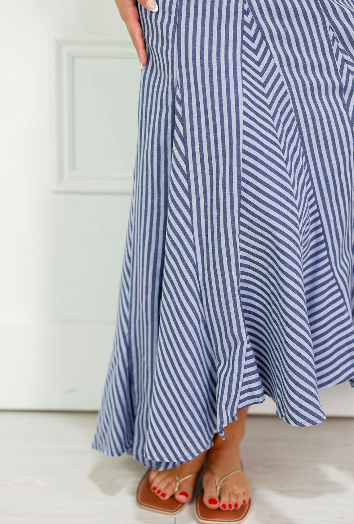 Blue Stripes Maxi Skirt
