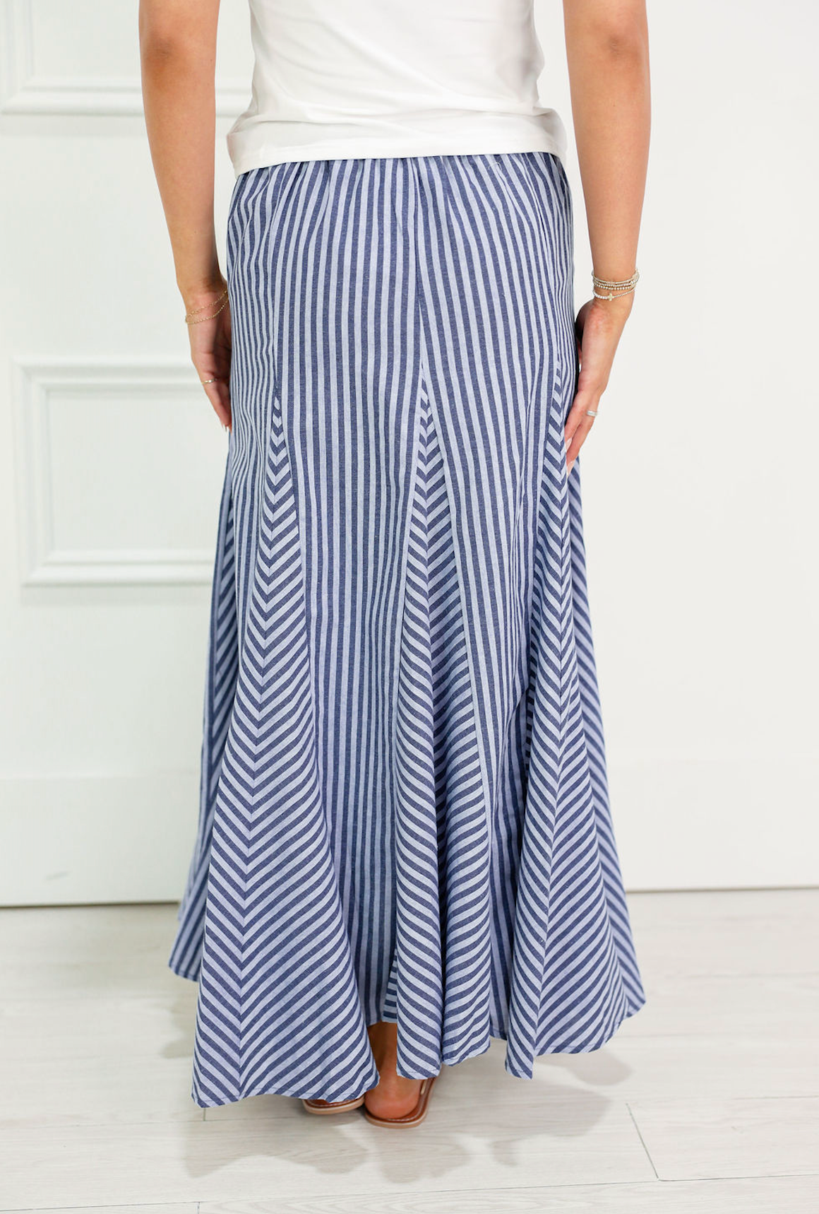Blue Stripes Maxi Skirt