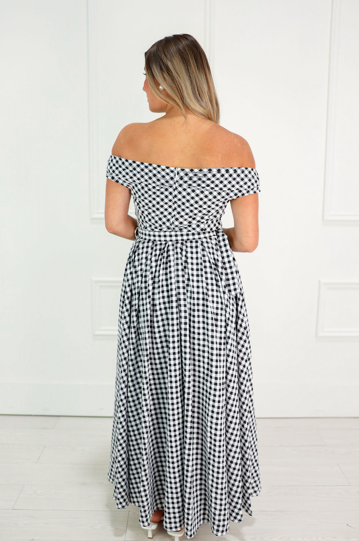 Gingham Belted Midi Dress
