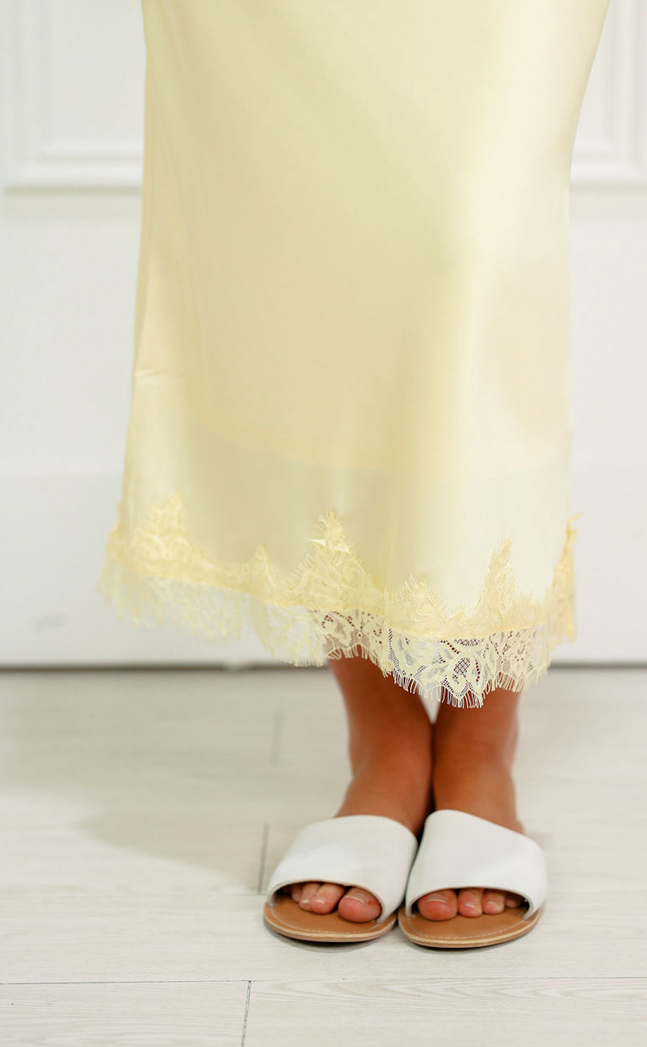 Butter Lace Hem Midi Skirt