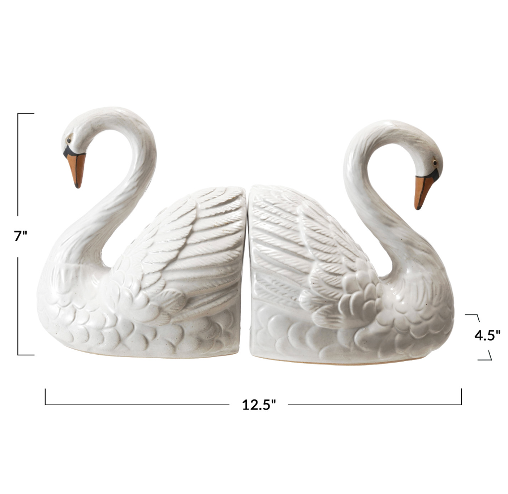 Swan Shaped Bookends