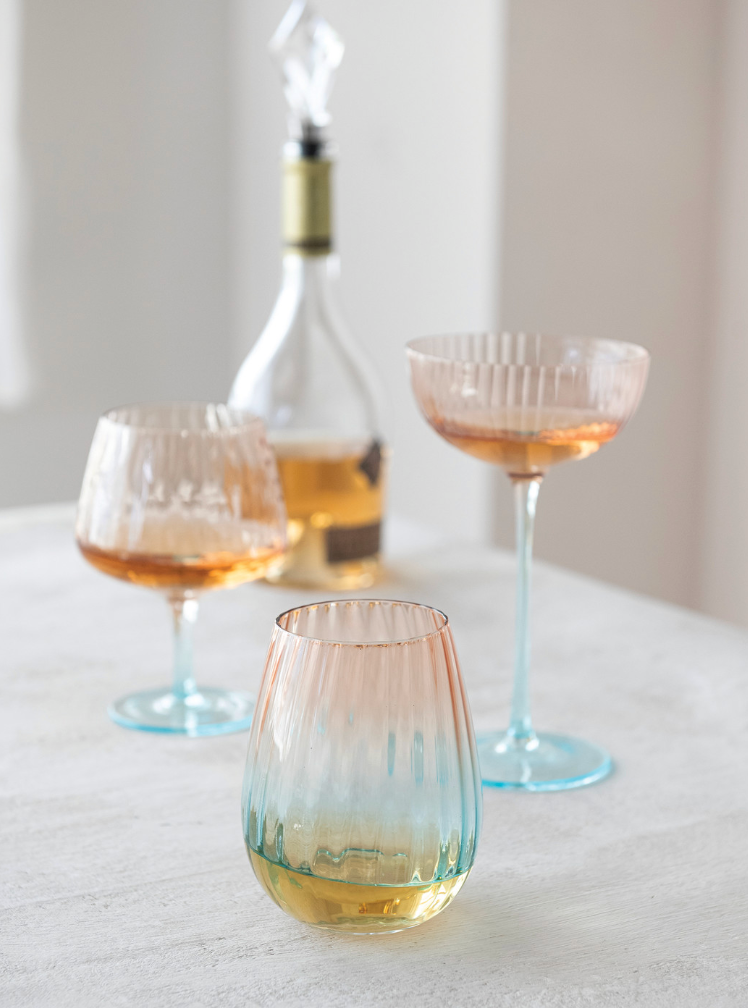 Blush/Blue Two Tone Wine Glass
