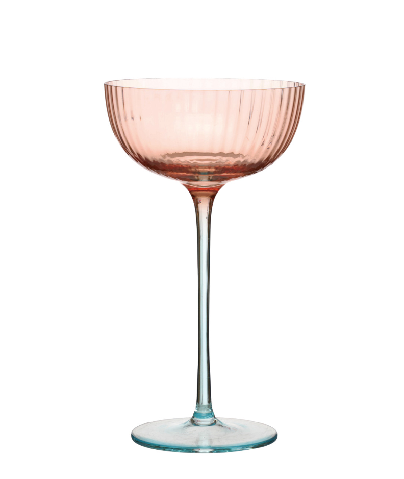 Blush/Blue Two Tone Coupe Glass